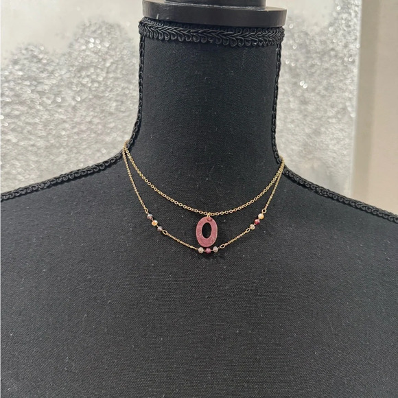 2/$10 Maurice’s 2 Pack Wooden Oval Pendant Layered Necklace - Picture 3 of 5